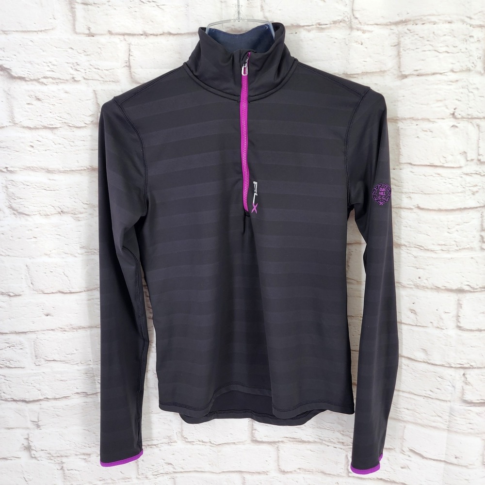 Ralph Lauren Sport Quarter Zip Top Small Oak Hill Golf Crest Shirt Pullover Prep